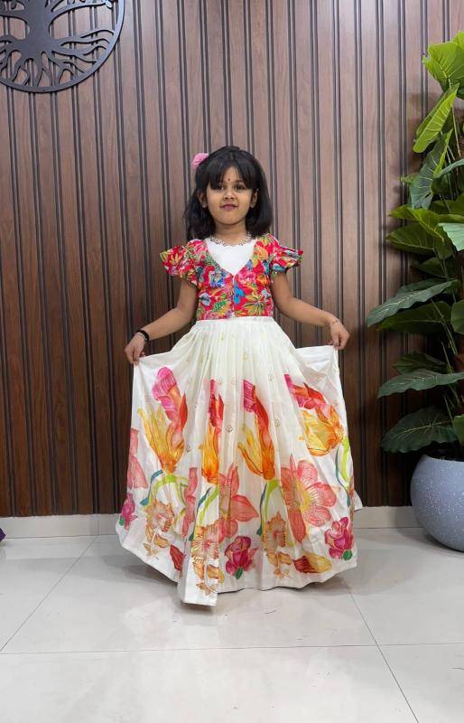 NEW LAUNCING KIDS GOWN crape Children wear exporters Delhi